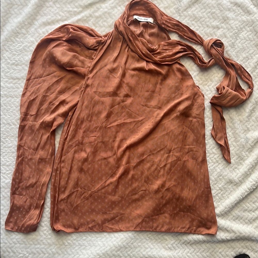 DO+BE Rust Blouse with Scarf Detail